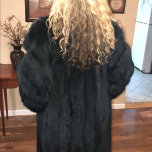 Real blue fox coat
